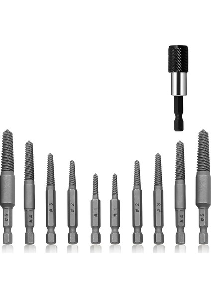 11 Adet Hasarlı Vida Çıkarıcı Seti Vida Çıkarıcı ve Çıkarıcı Bit Seti Hızlı Soyulmuş Kaldırma Aracı ile 5 Pratik Boyut (Yurt Dışından)