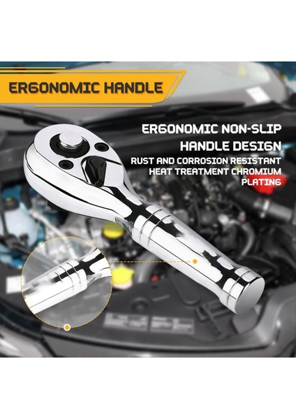 Güdük Ratchet Set-3/8in Drive Cırcır Sapı Uzatma Çubukları 72-T Tersinir Hızlı Serbest Bırakma Head Mini Cırcır Anahtarı (Yurt Dışından) indirimleri