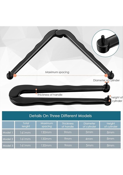 3/4/5mm Delinmiş Dahil Dahil Teraze Arka Pedler Için 3 Çelik Ayarlanabilir Yüz Anahtar Pimi Pense Araçları Seti (Yurt Dışından) fiyatları