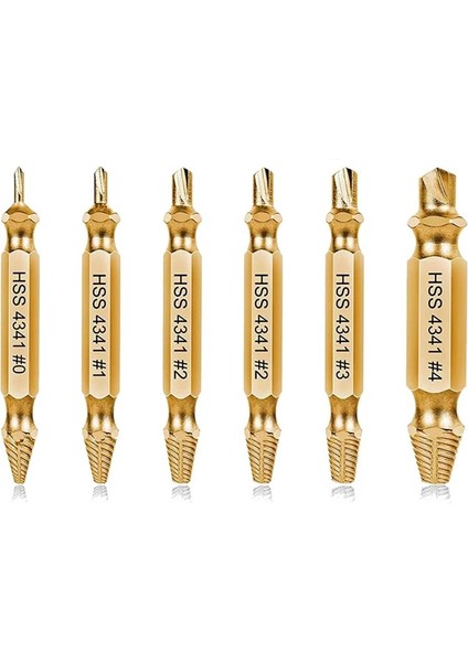 6 Adet Hasarlı Vida Çıkarıcı Kiti Soyulmuş Vida Çıkarıcı Kırık Aletin Ortak Boyutlarını Kolayca ve Hızlı Bir Şekilde Kaldırma Için Ayarlayın (Yurt Dışından)