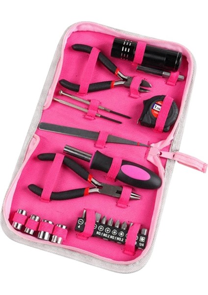 23PCS Hanehalkı Onarım Aracı Kiti Çok Fonksiyonlu Pembe Ev El Alet Seti Dıy Ev Onarımı Için Taşınabilir Kadın Onarım Aracı (Yurt Dışından)