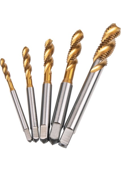 Spiral Sivri Musluklar Dokunma Iplik Şekillendirme Hss 5pc Metrik Spiral Yivli Makine Vidası Musluk M3 M4 M5 M6 M8 (Yurt Dışından)
