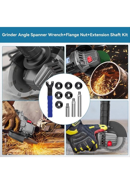 Açı Öğütücü Anahtarı 5/8in-11 Açılı Öğütücü Uzatma Mili 6 Pcs Secner Flanş Öğütücü Somunu 3in 4in ve 5 5in Uzatma (Yurt Dışından) modelleri