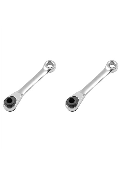 2x Mini 1/4 Çift Uçlu Hızlı Soket Cırcır Anahtarı Çubuk Tornavida Bit Araçları Cırcır Sap Anahtarı (Yurt Dışından)