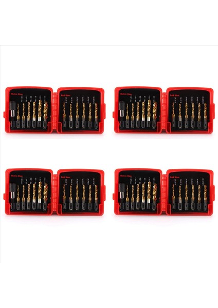 Titanyum Kombinasyon Matkap Bit Bit Seti 52PCS Sae ve Metrik Tap Bitler Kiti Vida Iplik Delme Dokunma Çarpıştırma (Yurt Dışından)
