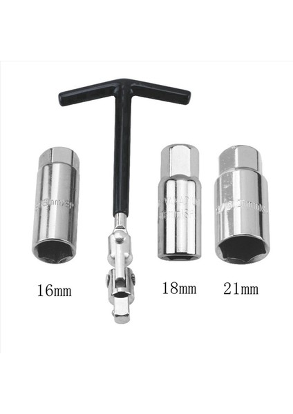 2x Araç Motosiklet Onarma Aracı Kiti Buji Çıkarma Aracı Soket Anahtarı 16MM /18MM /21MMT-HANDLE Anahtarı (Yurt Dışından) indirimleri