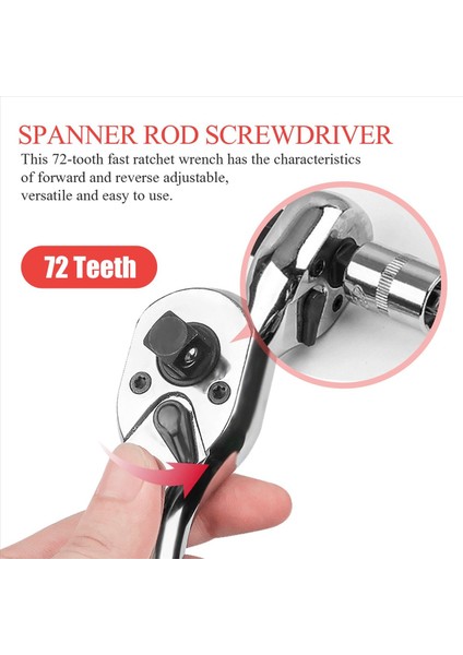 72 Diş Çırpma Soketi Anahtarı Mini 1/4inch 3/8inch Çift Uçlu Tork Anahtarı Spanner Rod Tornavida Bit Aracı (Yurt Dışından) indirimleri