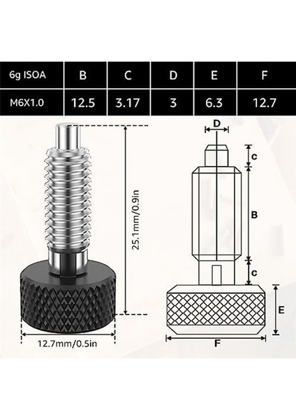 Hızlı Serbest Bırakma Pimleri Kiti Tutuklu Kalıplı Paslanmaz Çelik Kilit M6 Hızlı Serbest Bırakma Pimleri (1 Set) (Yurt Dışından) fiyatları