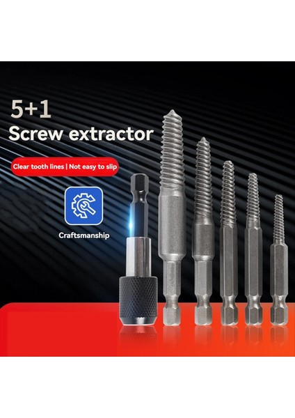 5 Pc Hasarlı Ekstraktör Matkap Bit Seti Hex Saflı Hasarlı Cıvata Vidası Sapı Çıkarıcı Extractor Alet Seti Slayt Çıkarıcı (Yurt Dışından) fırsatları