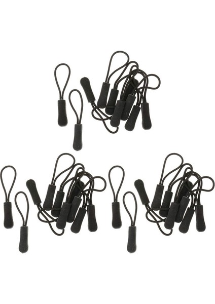 30 Anti-Slip Fermuar Çekme Fermuar Fermuar Uzatma Römorku Pratik ve Geri Paket Ceket Vb - Siyah (Yurt Dışından)