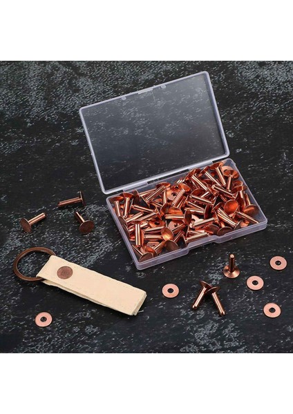 200 Set Bakır Perçin ve Çapak Yıkayıcılar Deri Bakır Perçin Tutturucu Yakalar Deri Diy Zanaat Malzemeleri (Yurt Dışından) fiyatları