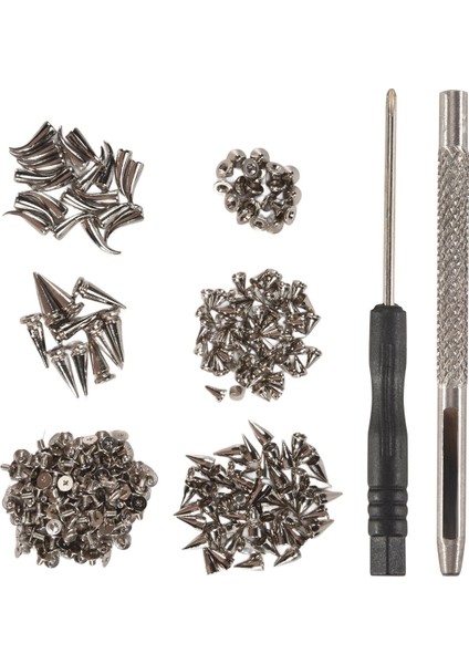 150 Set Gümüş Karışık Şekla Başikler ve Çıtçıtlar Koni Croc Spikes Giyim Ayakkabıları Için Deri Perçin Kiti Kemerler Dıy (Yurt Dışından) fiyatları