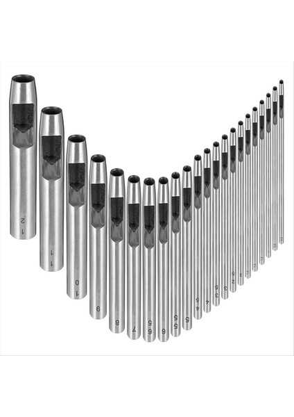 Deri Delik Zımba Aracı 22 Pcs Deri Delik Punch 0 5-12MM Daire Deliği Punch Metal Hollow Punch Seti (Yurt Dışından)