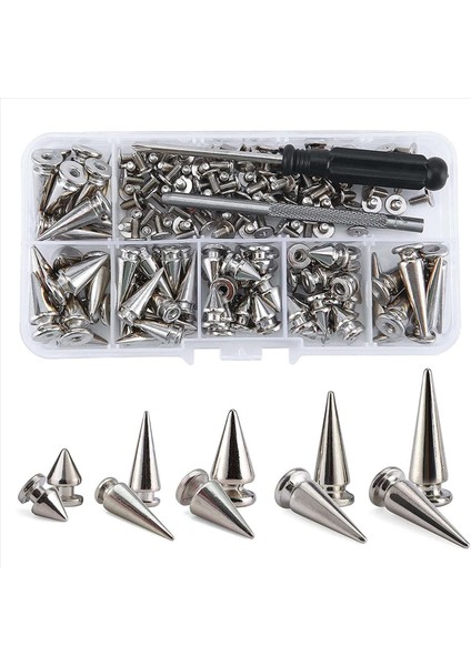 280 Set Gümüş Karışık Şekla Başikler ve Çıtçıtlar Koni Croc Spikes Giyim Ayakkabıları Için Deri Perçin Kiti Kemerler Dıy (Yurt Dışından) fiyatları