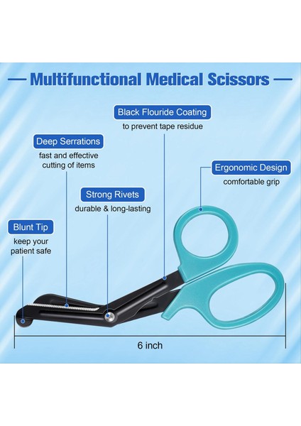 Hemşire Alet Seti Iki LED Işık Kaynağı ve Pupilometre ile Şarj Edilebilir Kalem Işığı Makas ve Vurgulayıcı ile 6 Inç (Yurt Dışından) modelleri