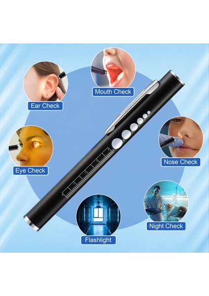 Hemşire Alet Seti Iki LED Işık Kaynağı ve Pupilometre ile Şarj Edilebilir Kalem Işığı Makas ve Vurgulayıcı ile 6 Inç (Yurt Dışından) indirimleri