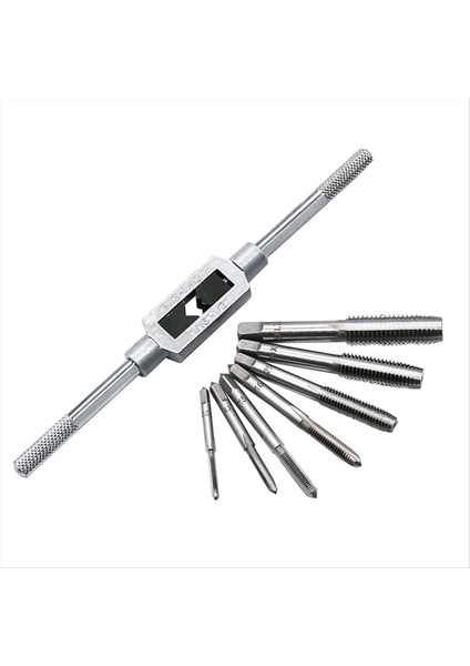 8pcs Hss El Vidası Musluk Kalıp Anahtarı Schroefdraad Fiş M3 M4 M5 M6 M8 M10 M12 Met Verstelbare Musluk Anahtarı 1/16-1/2inch (Yurt Dışından) fiyatları