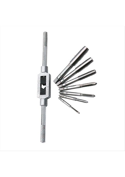 8pcs Hss El Vidası Musluk Kalıp Anahtarı Schroefdraad Fiş M3 M4 M5 M6 M8 M10 M12 Met Verstelbare Musluk Anahtarı 1/16-1/2inch (Yurt Dışından) modelleri