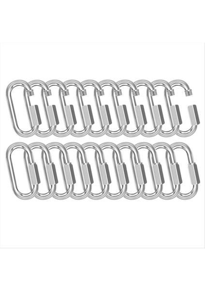 M6-20PCS Hızlı Bağlantılar Zincir Konektörler 1/4in Galvanizli Zincir Kilitleme Karabinacılar Kancaları 620LBS Ağır Yorum Iplik Klipleri (Yurt Dışından)