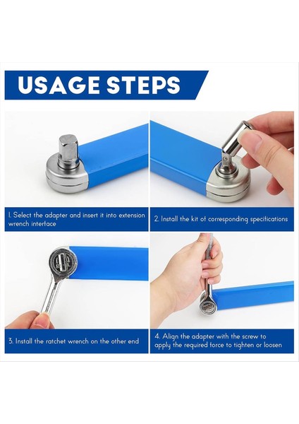 Sıkı Yer Için 1/2 Inç 3/8 Inç Kare Adaptörleri ve 3/8 Inç Sürücü Cırcır Anahtarı ile Ofset Uzatma Anahtarı Seti (Yurt Dışından) fırsatları