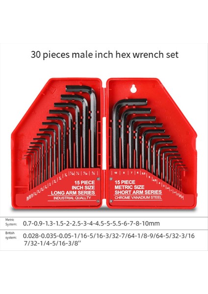 30PCS Altıgen Anahtar Aracı Seti Sae &amp Metrik Hex Kahramanlar L Şeklinde Mekanik El Aletleri Tornavida Kiti (Yurt Dışından) modelleri