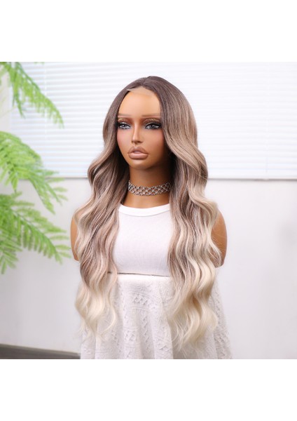 Rus Kumralı Beyaz Platin Işıltılı ve Ombreli Tül Peruk indirimleri