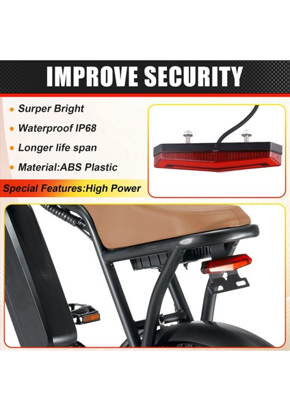 Elektrikli Fatbike Güvenlik Uyarısı Tayli Lamı Far Fren Ouxi V20 Fatbike Aksesuarları Için Yüksek Şişirlik (Yurt Dışından) indirimleri