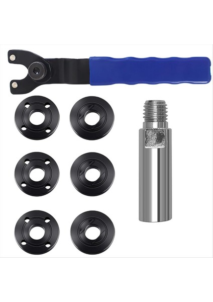 Açı Öğütücü Anahtarı 5/8in-11 Açı Öğütücü Uzatma Mili 6 Pcs Secner Flanş Öğütücü Somunu 3in Uzatma (Yurt Dışından)