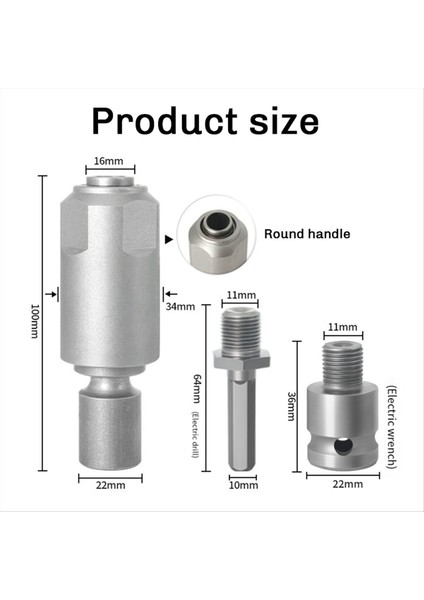 Darbe Anahtarını Elektrikli Çekiçe Dönüştürmek Için Adaptör 1/2 Dönüşüm Kafası Bağlama Çubuğu Yuvarlak Arayüzü Dönüştürür (Yurt Dışından) indirimleri