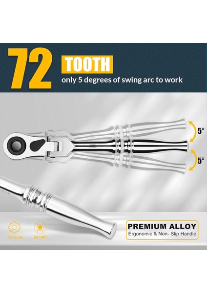 1/4 Cırcır Anahtarı 2&#39 Den 2 Mini Cırcır - Soket ve Bit Mandal 72 Diş Tersinir 1/4 Mandal Bükülmüş (Yurt Dışından) fırsatları