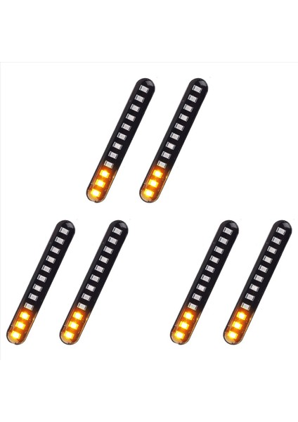 6 Adet Motosiklet Akan Su Kuyruk Fren Lambaları 12 LED Dönüş Sinyalleri Şerit 3528SMD Plaka Işığı (Yurt Dışından)