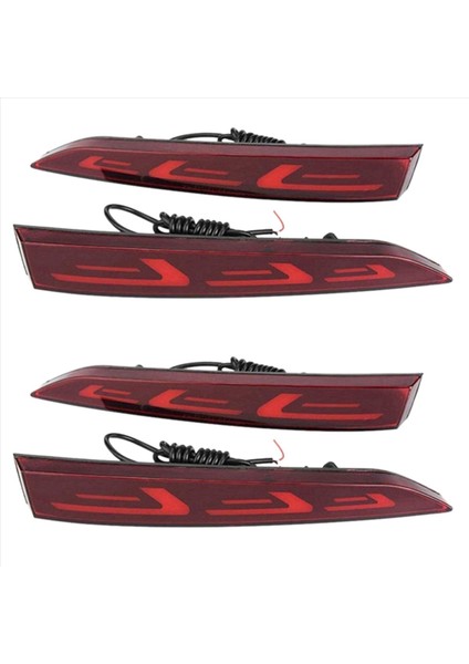 2 Çift Araba LED Arka Tampon Reflektör Uyarı Fren Lambası Arka Lambası Park Sis Lambası Hyundai Solaris Accent 2017-2019 (Yurt Dışından)