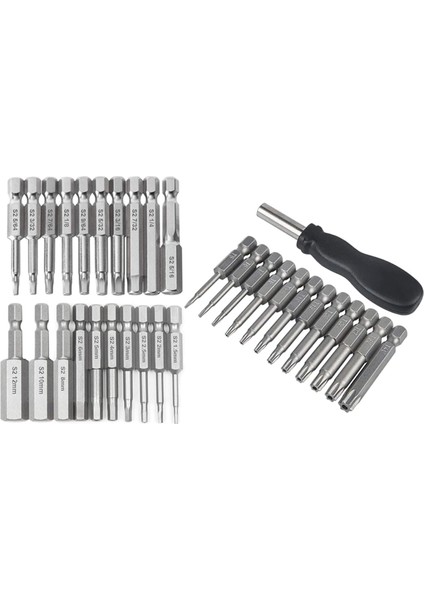 20PCS Hex Kafa Anahtarı Matkap Bit Seti (Metrik +Sae) ve 12 Paket Torx Kafa Tornavida Bit Seti 1/4 Inç Hex Shank T5-T40 (Yurt Dışından)