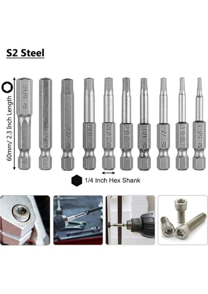 20PCS Hex Kafa Anahtarı Matkap Bit Seti (Metrik +Sae) ve 12 Paket Torx Kafa Tornavida Bit Seti 1/4 Inç Hex Shank T5-T40 (Yurt Dışından) modelleri