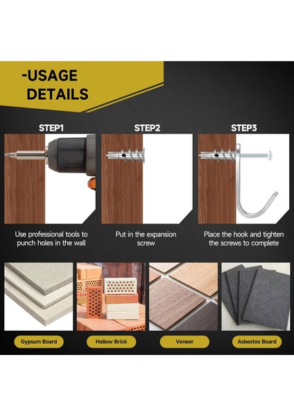 Çinko Kendi Kendini Sondaj Alçıpan Ankrajları Içi Boş Duvar Ankrajı ve Vida Kiti Alçıpan Vidaları 50 Pcs Ağır Hizmetli Metal Duvar Ankrajları (Yurt Dışından) fiyatları