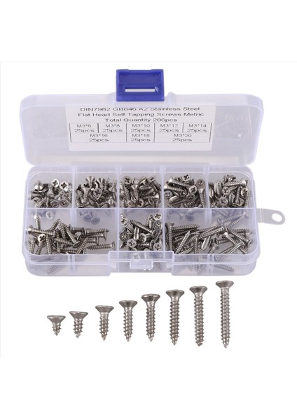 1000 Pcs M3 Paslanmaz Çelik Düz Kafa Vidaları Kitler Yüksek Mukavemetli Kendi Kendine Dokunma Vidaları Ahşap Mobilya Için Ayarlanmış (Yurt Dışından) fiyatları