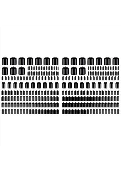 320PCS Çeşitli Boyutta Kauçuk Uç Kapaklar Esnek Vidalı Iplik Koruyucu Kapaklar Yuvarlak Vinil Cıvata Vidalı Kapaklar 9 Boyutta (Yurt Dışından)