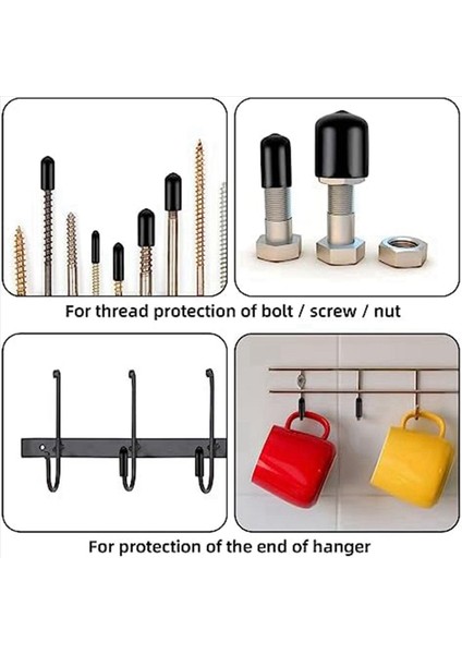320PCS Çeşitli Boyutta Kauçuk Uç Kapaklar Esnek Vidalı Iplik Koruyucu Kapaklar Yuvarlak Vinil Cıvata Vidalı Kapaklar 9 Boyutta (Yurt Dışından) modelleri