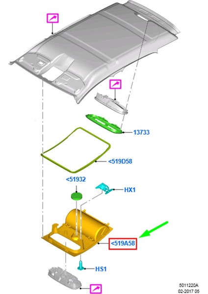 Araba Çatı Konsolu Okuma Işık Gözlükleri Kılıf Kapağı CN15-A519A58-AA Ford Ranger Everest Mazda BT50 2012-2019 (Yurt Dışından) fiyatları