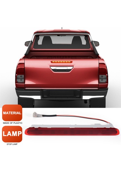 Dinamik Üçüncü 3. Fren Işığı, Toyota Hilux Revo Vigo 2015 2016 2017 2018 Kırmızı Kabuk Için Arka Kuyruk Işık Durdur (Yurt Dışından) indirimleri