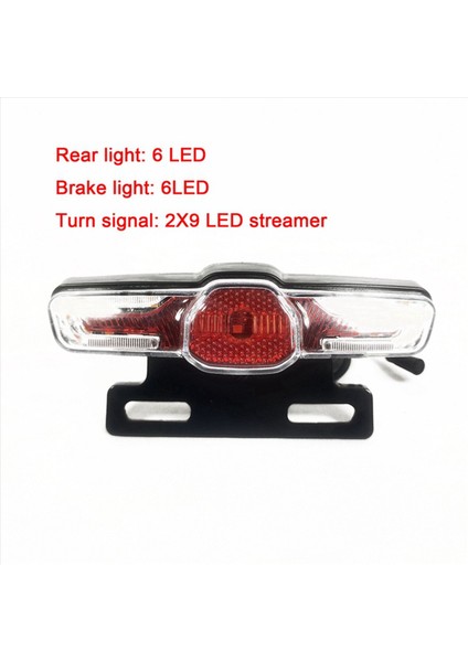 Dönüş Sinyali ve Fren Lambası ile 2x Elektrikli Bisiklet Kuyruk Lambası Aydınlatma Için 12-80V Fren Lambası ile Uyumlu (6pin) (Yurt Dışından) indirimleri