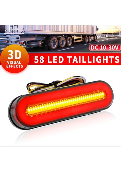 2pcs 58 LED Kuyruk Freni Işığı Akışlı Dönüş Sinyalleri Araç Kamyonları Için Işıklar Yarı Kargo Araçları 10-30V Drl Lamba (Yurt Dışından) fiyatları