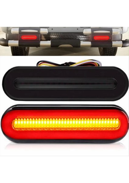 2pcs 58 LED Kuyruk Freni Işığı Akışlı Dönüş Sinyalleri Araç Kamyonları Için Işıklar Yarı Kargo Araçları 10-30V Drl Lamba (Yurt Dışından) fırsatları