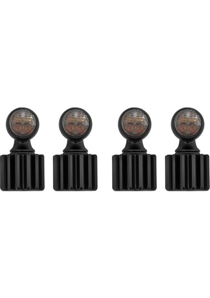 4x Motosiklet Dönüş Sinyalleri Mini Yanıp Sönen LED Koşu Fren Lambası Evrensel Harley Touring Softail Sportster Siyah (Yurt Dışından)