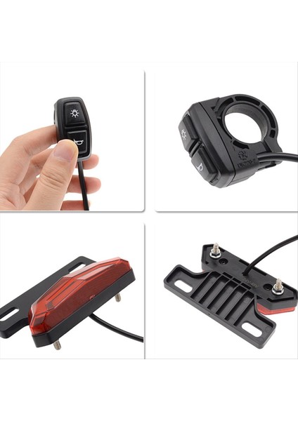 Bisiklet Far ve Kuyruk Işığı Seti Ebike Turn Sinyalleri Ön ve Arka Işık Elektrikli Bisiklet Işık Korsası Switch 24-48V (Yurt Dışından) indirimleri