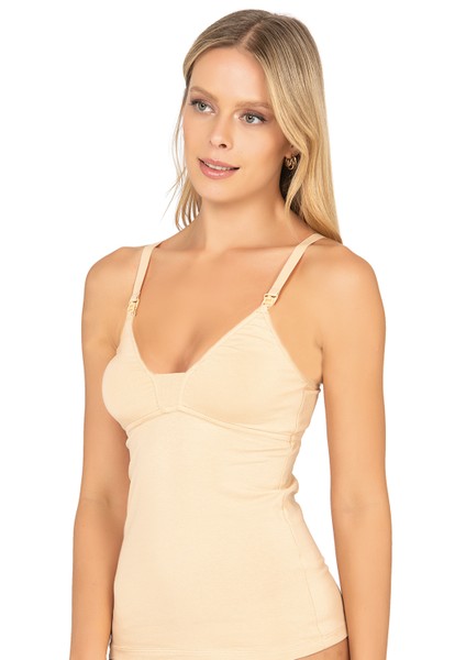 NBB 3050 Kadın Pamuklu İnce Askılı Boş Kap Desteksiz Balensiz Esnek Rahat Emzirme Atleti indirimleri