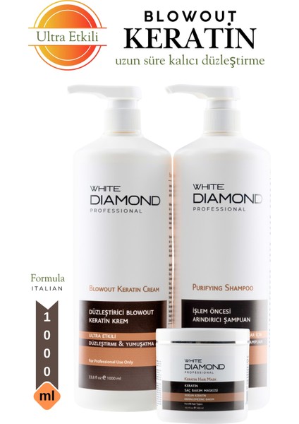 Blowout Keratin Profesyonel saç bakım seti ultra etkili düzleştirici&canlandırıcı