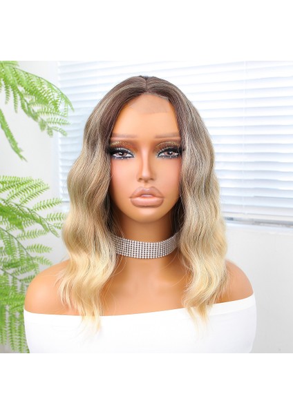 Kumral / Dore Sarı Röfleli Küt Tül Peruk modelleri