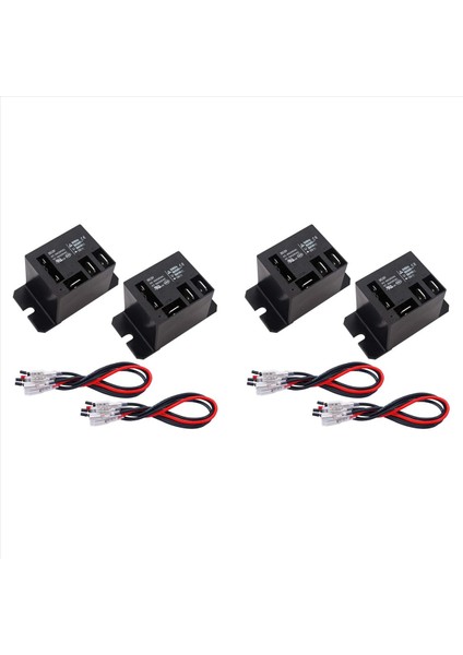 4pcs Güç Rölesi DC12V Bobini 30A Spdt (1no 1nc) 10 Hızlı Bağlantı Terminal Kablosu (DC12V) ile 120 Vac (Yurt Dışından)