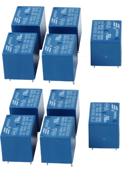 10 Parçalı 5V Dc Mini Güç Rölesi Pcb Tipi Güç Rölesi (Yurt Dışından)